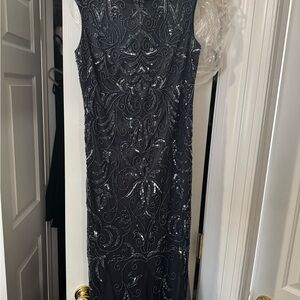 Navy Sequin Long Gown